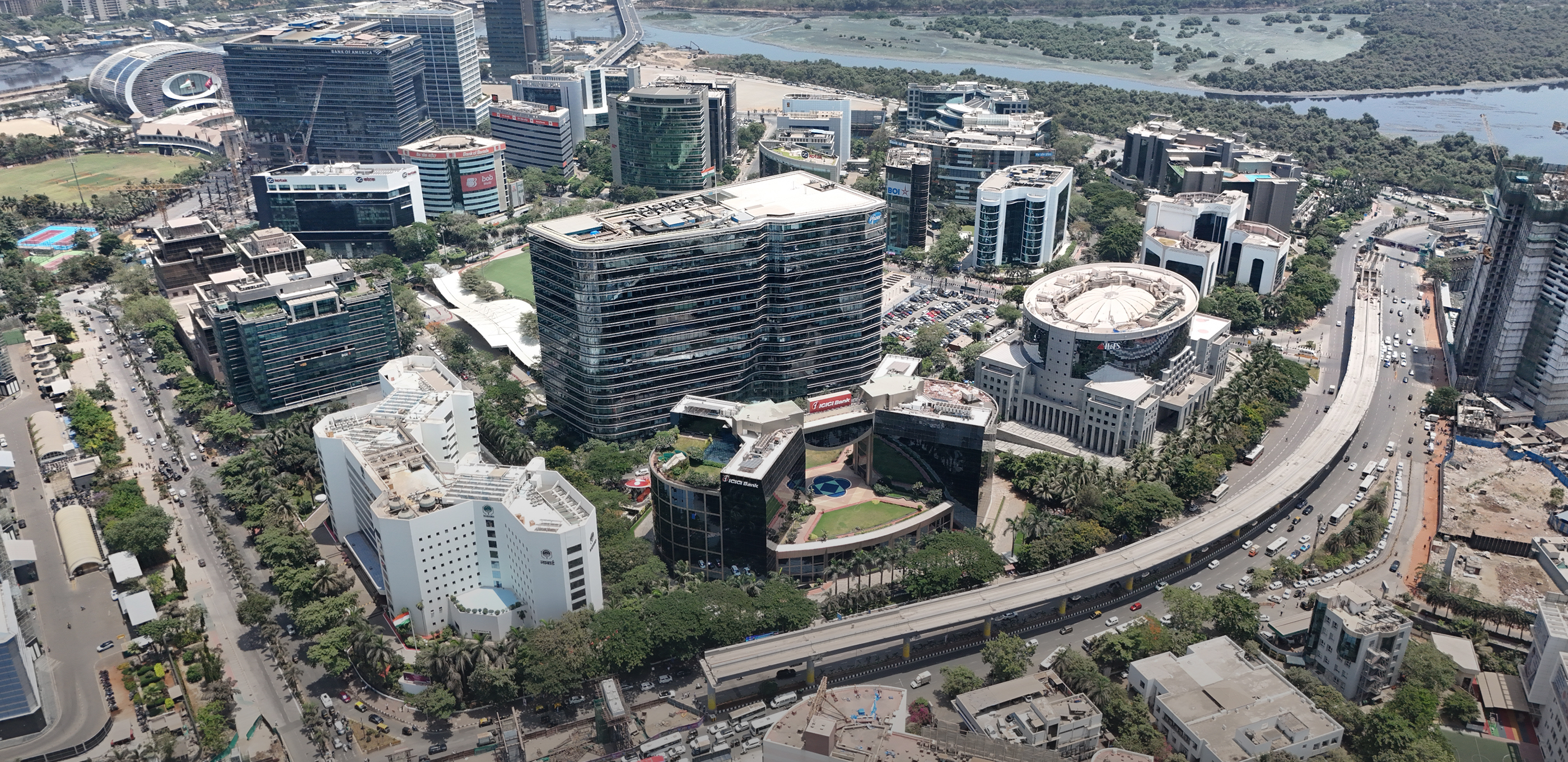 Urban landscape of BKC area in Mumbai