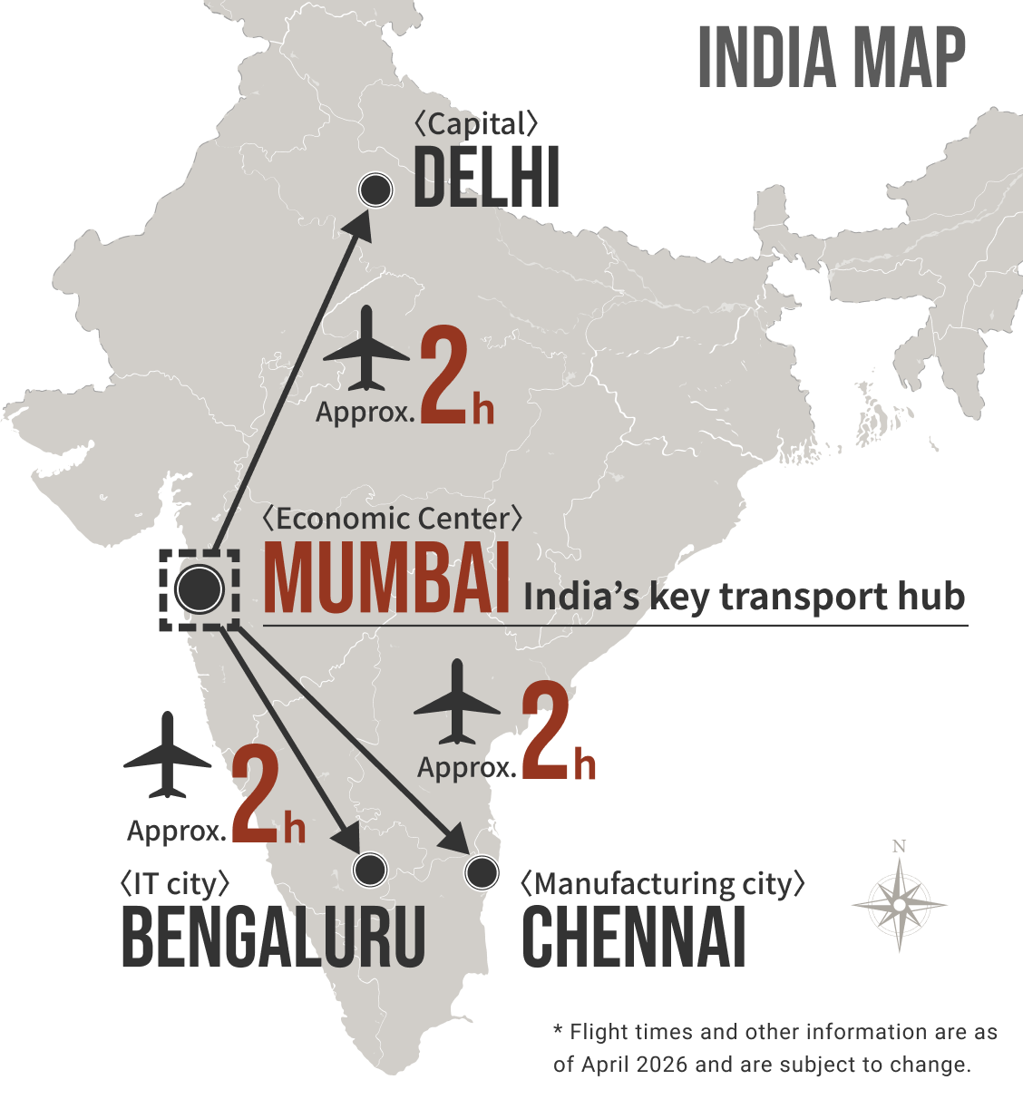 India Major Cities Map
