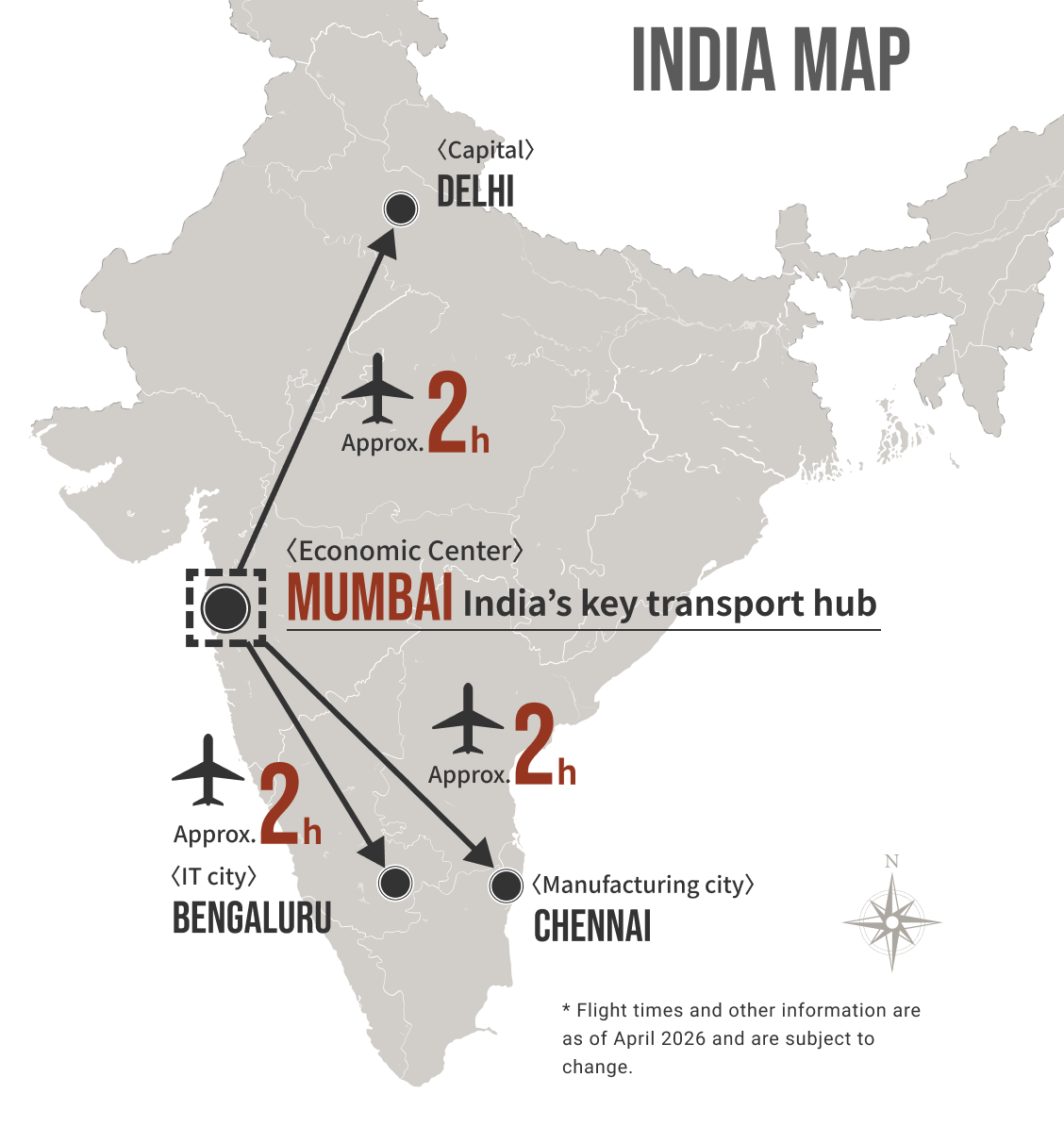 India Major Cities Map